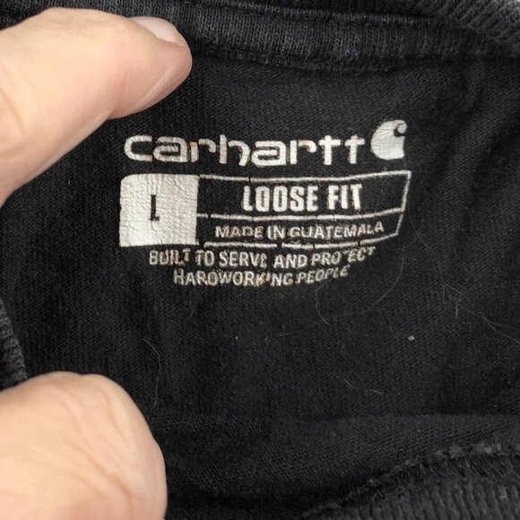 2 Carhartt Mens Work T-Shirt Large Lot Of Two Long-Sleeve Casual Logo Pocket Tee - Picture 3 of 16